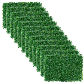 12Pcs Artificial Boxwood Topiary Hedge Plant Grass Backdrop Fence Privacy Screen Grass Wall Decoration For Balcony Garden Fence (Color: Green)